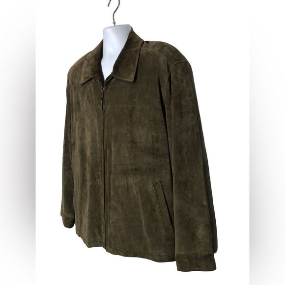 Roundtree and Yorke Luxury Suede Leather Mens Jacket Size XL retails $295 Brown - Picture 3 of 13